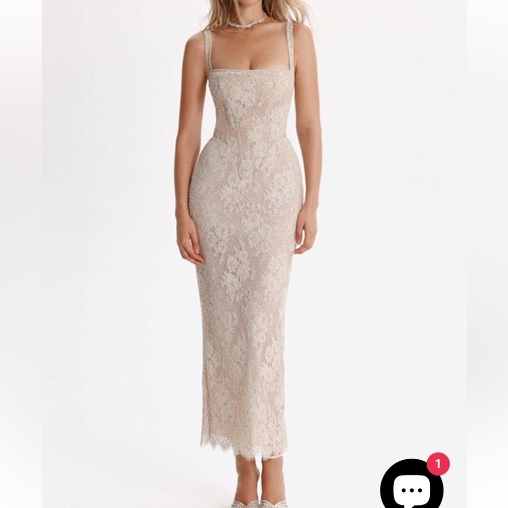 Beige sequinned maxi dress Size 6 perfect condition!! Milla